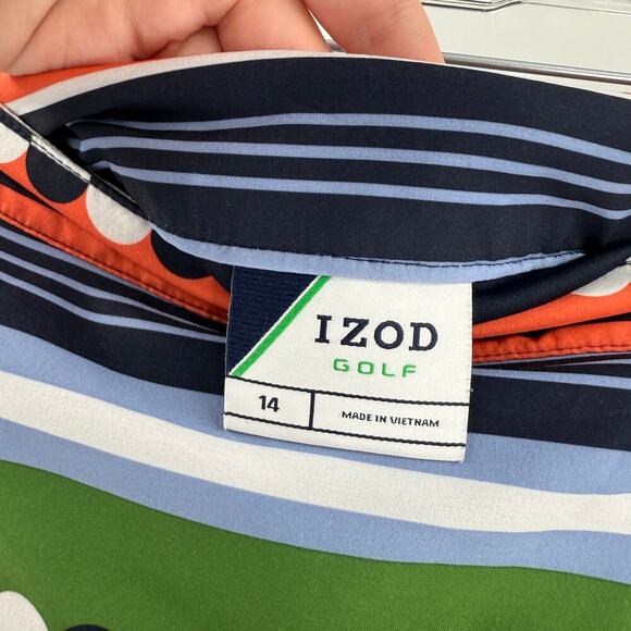 IZOD Golf Women's Striped Skort Size 14 Multicolor Stretch Polyester Blend - Picture 6 of 13